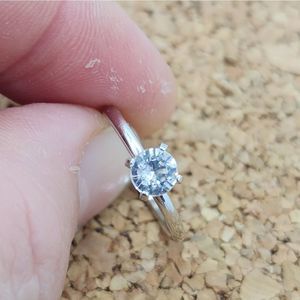 925 STERLING SILVER 1CT DIAMOND CZ ENGAGEMENT WEDDING RING BAND SIZE 6